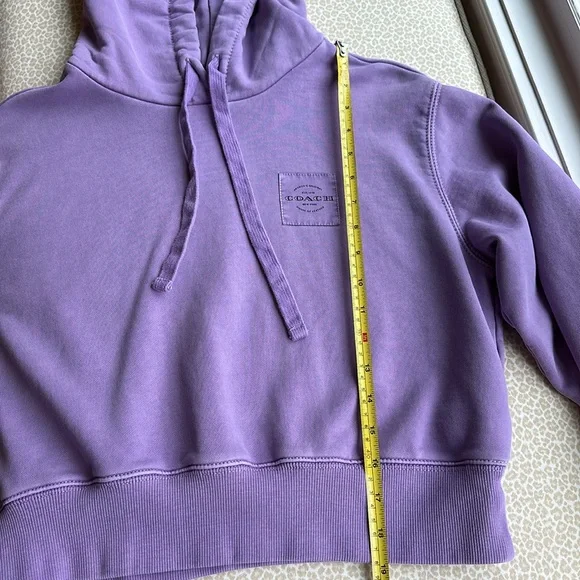 Coach Garment Dye Cropped Hoodie, Lavender, size XS with Coach patch on chest - Picture 7 of 9